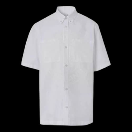 Burberry SS21 Pattern Cotton Shirt Male White
