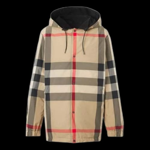 Burberry Double Sided Classic Plaid Hooded Jacket Beige