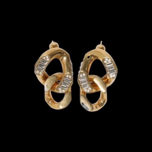 Burberry Crystal Chain Link Earrings 'Gold'