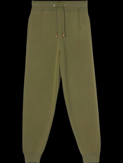 Burberry Monogram-Motif Wool-Cashmere Blend Jogging Pants Green