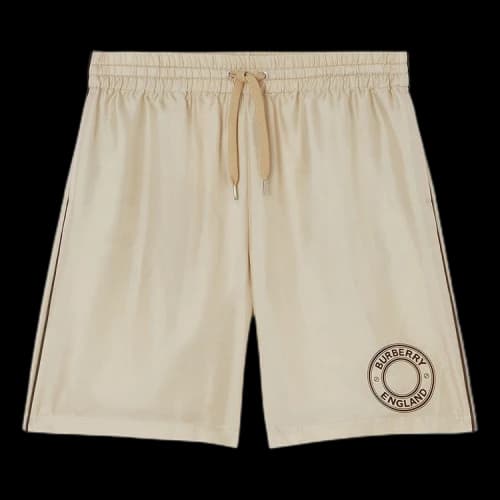 Burberry Silk Logo Graphic Drawcord Shorts 'Soft Fawn'