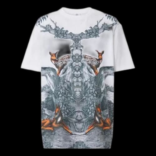 Burberry SS21 Sketch Printing Loose Short Sleeve White