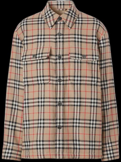 Burberry Vintage Check Shirt Jacket Beige