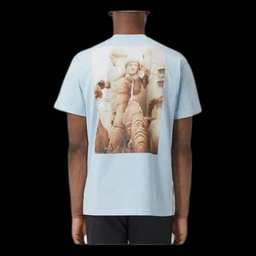 Burberry SS21 Statue Printing Cotton Male Blue