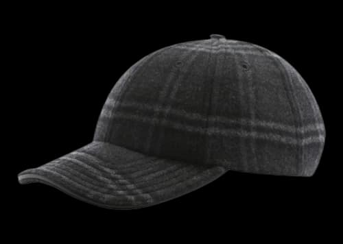 Burberry Wool Check Blend Baseball Cap Black/Gray