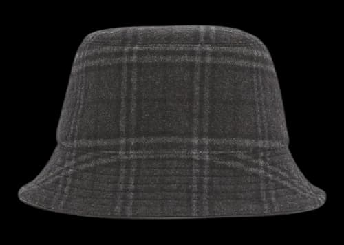 Burberry Wool Check Bucket Hat Charcoal Gray