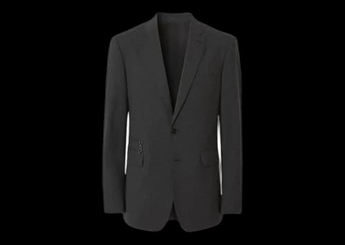 Burberry Stretch Wool Tailored Jacket Dark Grey