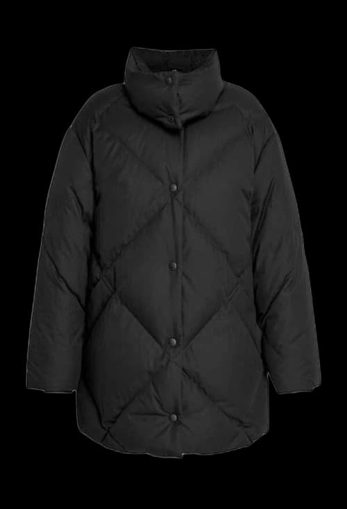 Burberry Diamond Quilted Cotton Gabardine Coat Black