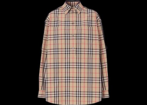 Burberry Oversized Check Shirt Beige