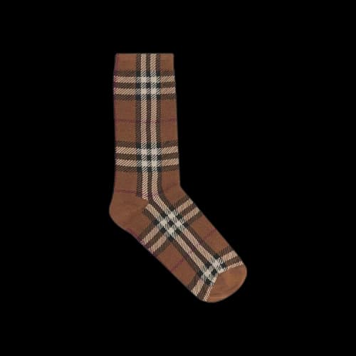 Burberry Check Print Socks 'Birch Brown'
