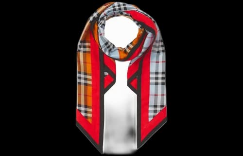 Burberry Contrast Vintage Check Cotton Bandana 'Orange'