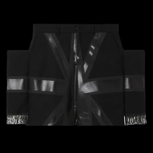 Burberry Flag Print Grain De Poudre Wool Tailored Shorts 'Black'