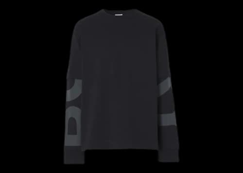 Burberry Mitchell Logo Print Cotton Sweatshirt Sweatshirt Black