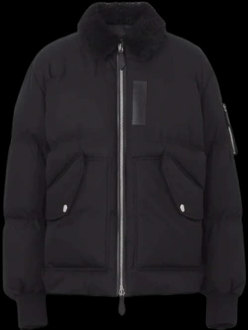 Burberry Shearling Collar Puffer Jacket Black