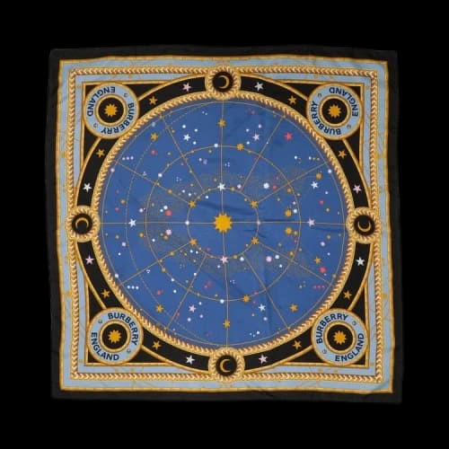 Burberry Astrological Murberry Silk Scarf 'Oceanic Blue'