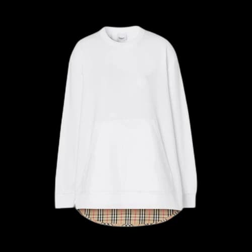 Burberry Bailey Check Panel Sweater 'White'