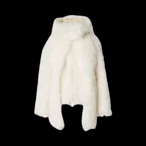 Burberry Mohair Blend Teddy Jacket 'White'