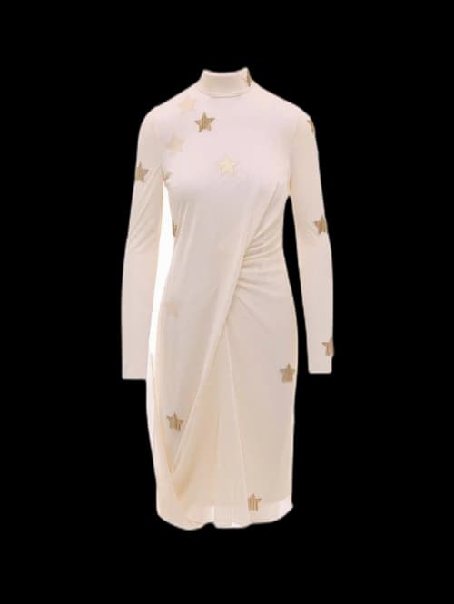 Burberry Woman Draped Viscose and Silk Dress Beige