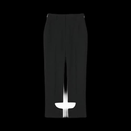 Burberry Cut-Out Detail Wool Tailored Trousers 'Black'