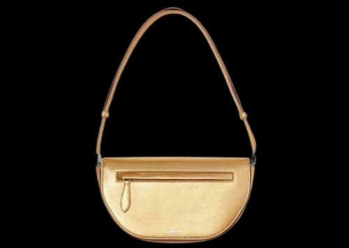 Burberry Small Metallic Leather Olympia Shoulder Bag Gold