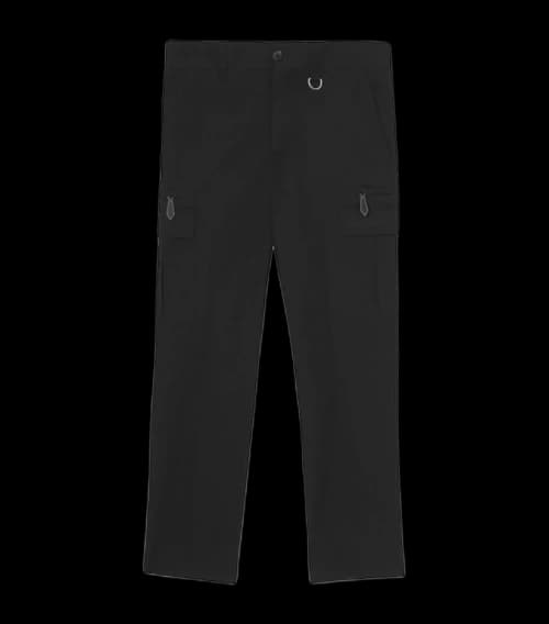 Burberry Cotton Gabardine Cargo Trousers Black