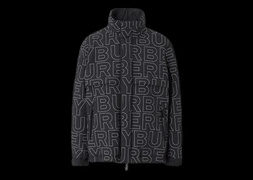 Burberry Embroidered Logo Packaway Jacket Black
