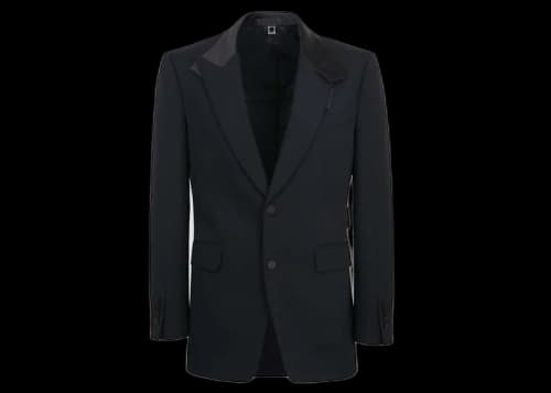 Burberry Satin Lapel Wool Tailored Jacket Black
