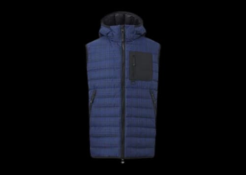 Burberry Check Print Padded Down Vest Oceanic Blue