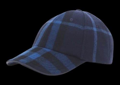 Burberry Check Wool & Cashmere Baseball Cap Navy