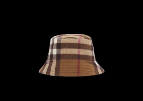 Burberry Exaggerated Check Wool Baseball Hat Birch Brown