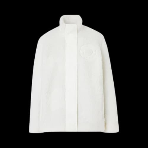 Burberry Wool-Blend Fleece Jacket White