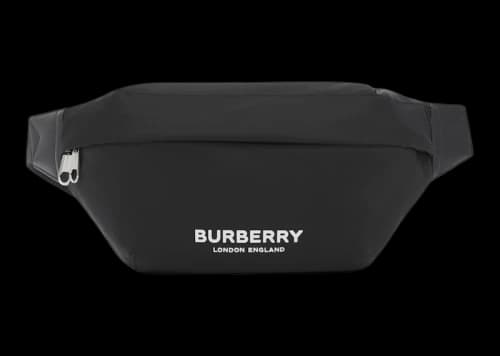 Burberry Logo Print Nylon Sonny Bum Bag Black/White