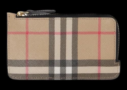 Burberry Vintage Check Zip-Around Card Holder Beige/Multi