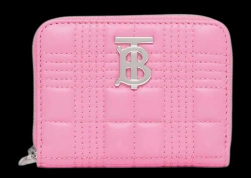 Burberry Quilted Leather Lola Zip-Up Wallet Primrose Pink