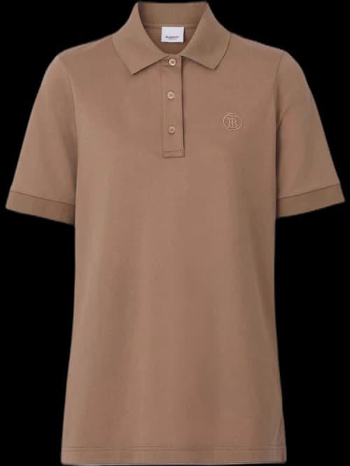 Burberry TB Monogram-Embroidered Polo shirt Brown