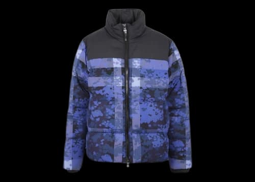 Burberry Camouflage Check Thermoregulated Puffer Down Jacket Blue/Black