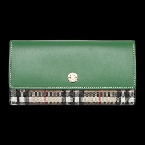 Burberry Halton Classic Check Print Wallet 'Ivy Green'