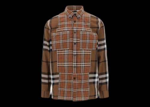 Burberry Check Woven Shirt Brown