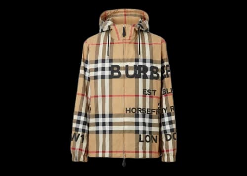Burberry Horseferry Print Check Nylon Hooded Jacket Archive Beige