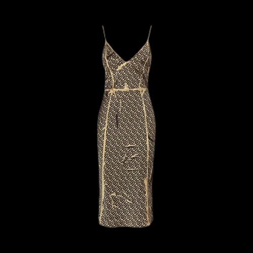 Burberry Monogram Print Slip Midi Dress 'Honey'