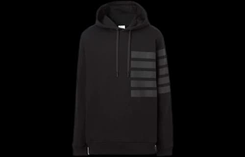 Burberry Horseferry Tape Print Hoodie Black