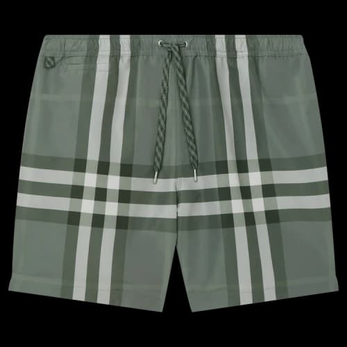Burberry Check Swim Shorts 'Dusty Green'
