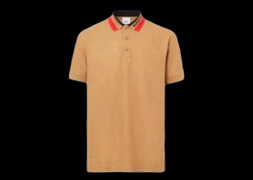 Burberry Logo Detail Cotton Piqué Polo Shirt Camel
