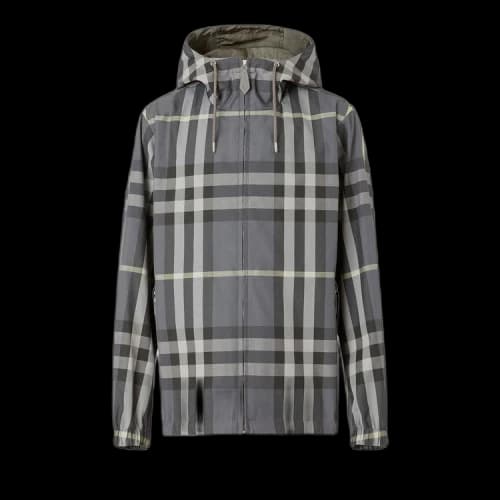 Burberry Reversible Check Blend Hooded Jacket 'Seal Grey'
