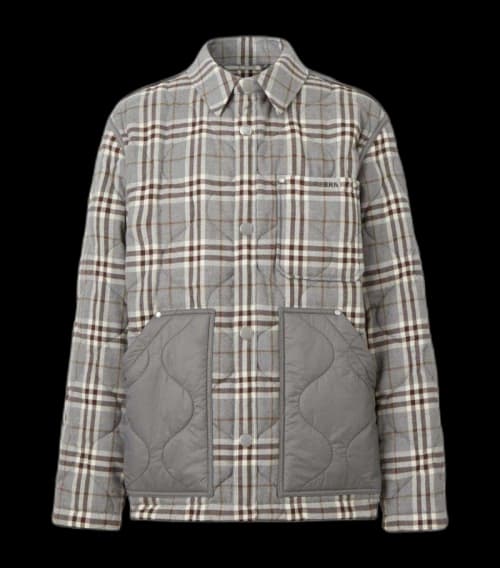 Burberry Flannel Vintage Check Overshirt Grey