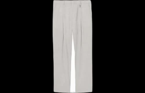 Burberry Monogram Motif Wool Wide-Leg Trousers Grey/Taupe