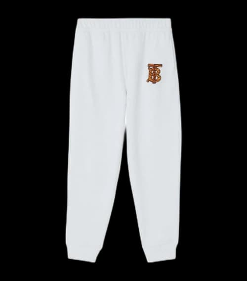 Burberry Tiger TB Monogram Motif Sweatpants White