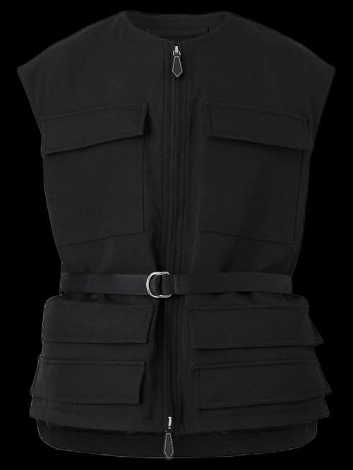Burberry Zip Up Cargo Sleevless Vest Black