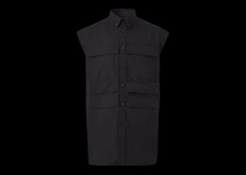 Burberry Panel Detail Sleeveless Shirt Black