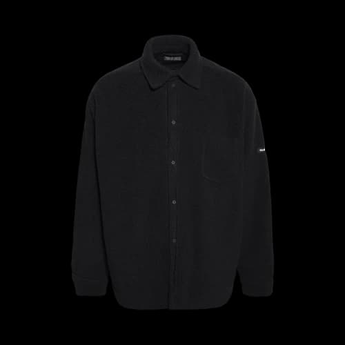 Balenciaga Logo Patch Padded Oversized Shirt 'Black'